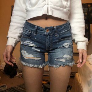 American Eagle Distressed Midi Shorts